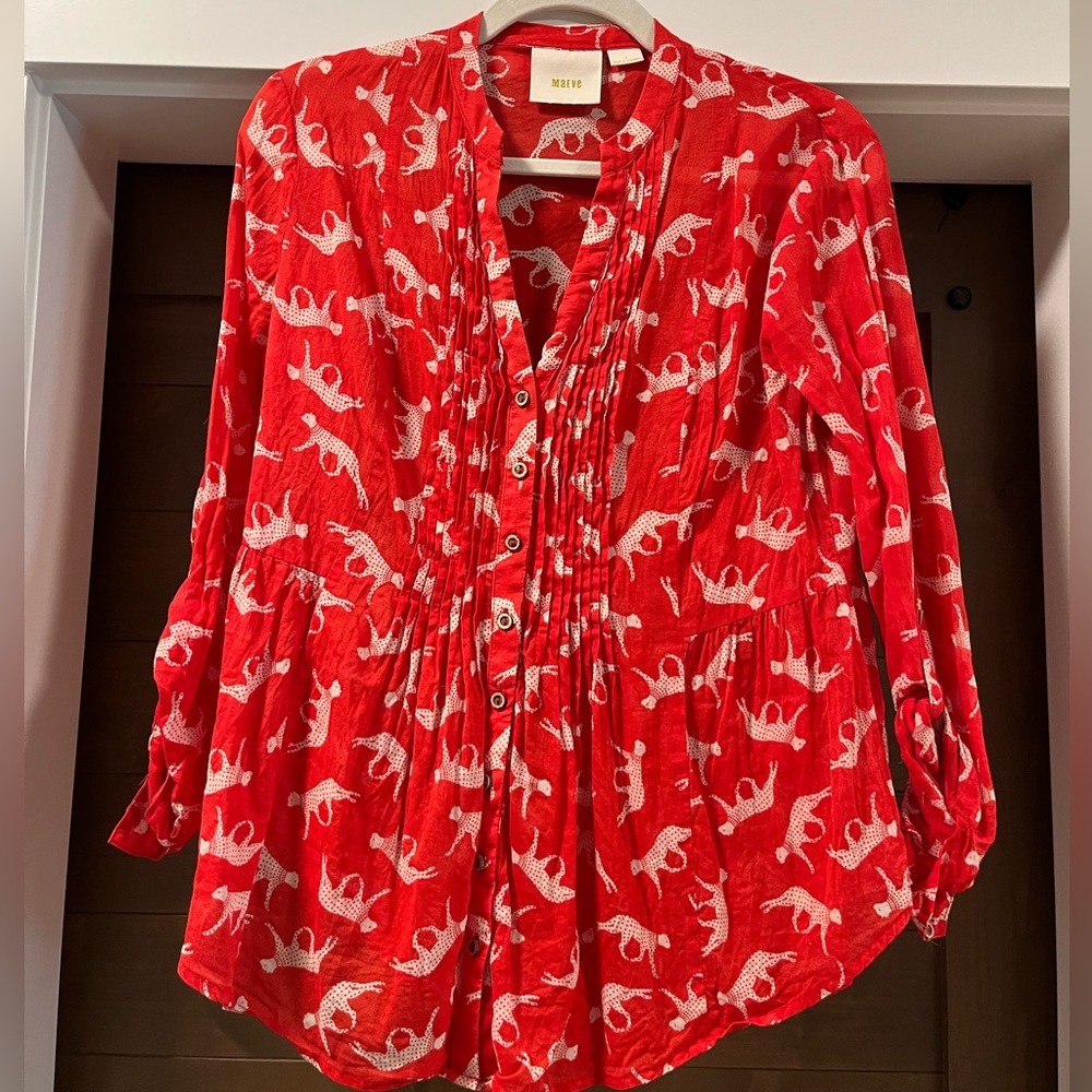 Maeve Red Cat Jungle Blouse